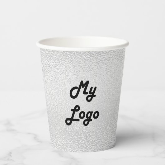Silver Business logo Papieren Bekers (Achterkant)