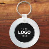 Silver Business Logo QR Code Medewerker Sleutelhan Sleutelhanger (Voorkant)