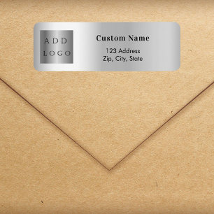 Silver Business logo Return-adres Etiket