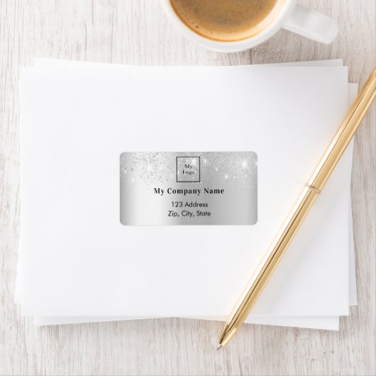 Silver Business logo Return-adres Etiket (Insitu)