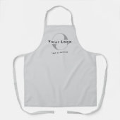 Silver Business logo + tekst Bedrijfsmerk Long Schort (Voorkant)