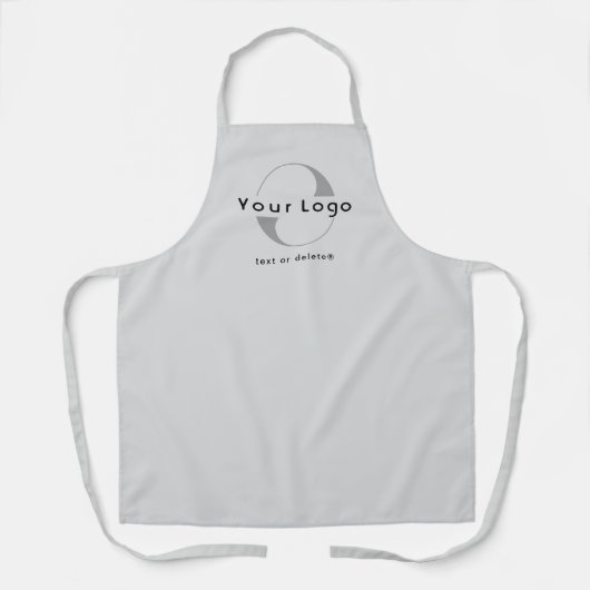 Silver Business logo + tekst Bedrijfsmerk Long Schort (Voorkant)