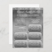 Silver Business of Corporate met Raffle Uitnodiging Briefkaart (Voorkant / Achterkant)