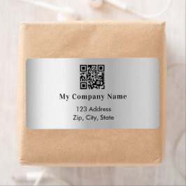 Silver Business Qur Code Return-adres Etiket
