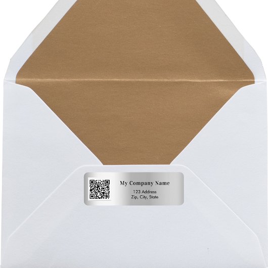 Silver Business Qur Code Return-adres Etiket