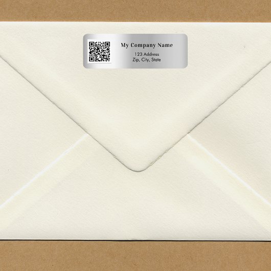 Silver Business Qur Code Return-adres Etiket