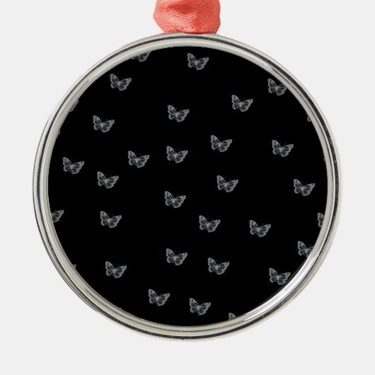 Silver Butterflies Metalen Ornament (Voorkant)