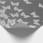 Silver butterflies patroon, schattige insecten, ad cadeaupapier (Hoek)