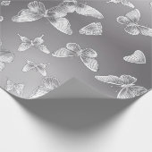 Silver Butterflies Wildlife Lovers Cadeaupapier (Hoek)