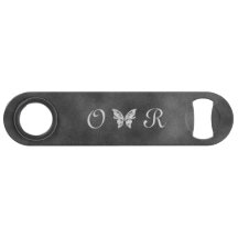 Silver Butterfly & Grey Velvet Bottle Opener