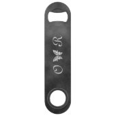 Silver Butterfly & Grey Velvet Bottle Opener Speed Flessenopener (Voorkant)