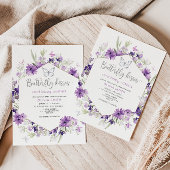 Silver Butterfly-kisses baby shower-uitnodiging Kaart