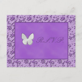 Silver Butterfly op Paarse R.S.V.P. Briefkaart