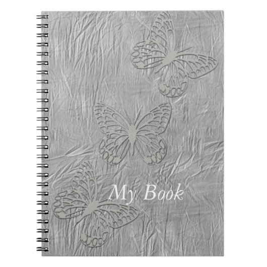 Silver Butterfly Silk Baby shower bruiloft Notitieboek (Voorkant)