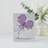 Silver Butterfly Thinking of You Briefkaart (Staand voorkant)