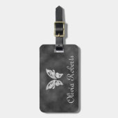 Silver Butterfly & Velvet Gepersonaliseerd Bagagel Bagagelabel (Voorkant verticaal)