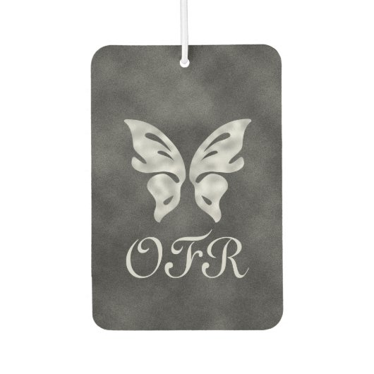 Silver Butterfly & Velvet gepersonaliseerd Luchtverfrisser (Voorkant)
