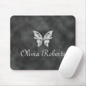Silver Butterfly & Velvet Gepersonaliseerde Muisma Muismat (Met muis)