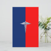 Silver Caduceus Medical Symbol League Briefpapier (Staand voorkant)