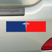 Silver Caduceus Medical Symbol League Bumpersticker (Op auto)