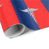 Silver Caduceus Medical Symbol League Cadeaupapier (Rol Hoek)