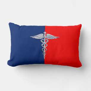 Silver Caduceus Medical Symbol League Kussen