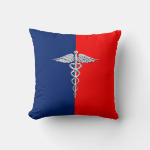 Silver Caduceus Medical Symbol League Kussen