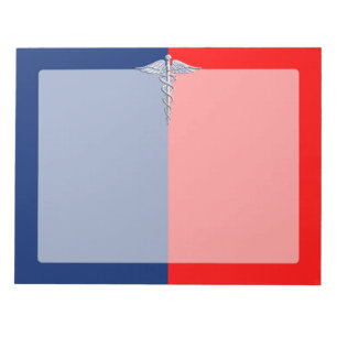 Silver Caduceus Medical Symbol League Notitieblok