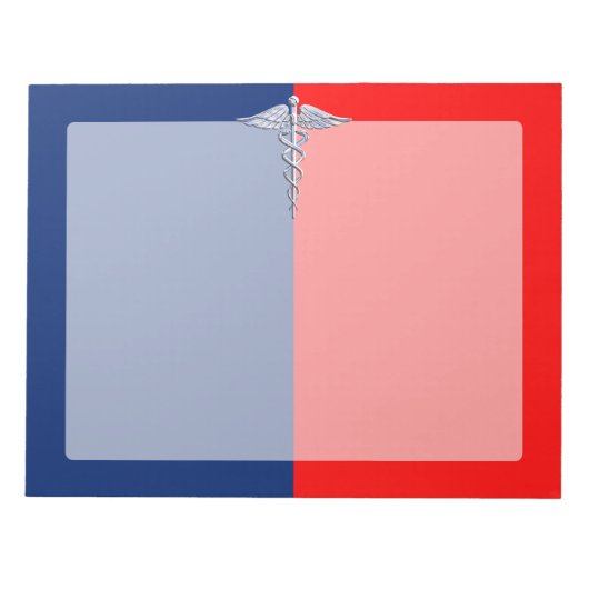 Silver Caduceus Medical Symbol League Notitieblok (Voorkant)