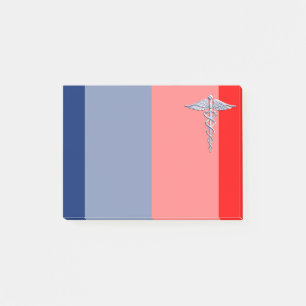 Silver Caduceus Medical Symbol League Post-it® Notes