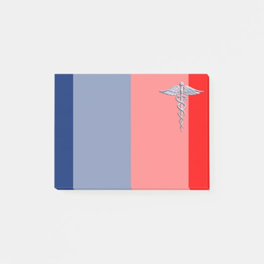 Silver Caduceus Medical Symbol League Post-it® Notes (Voorkant)