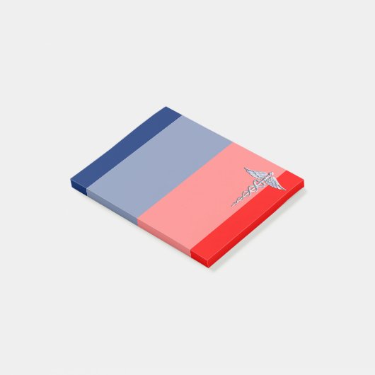 Silver Caduceus Medical Symbol League Post-it® Notes (Schuin)