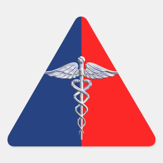 Silver Caduceus Medical Symbol League Sticker (Voorkant)