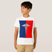 Silver Caduceus Medical Symbol League T-shirt (Voorkant volledig)