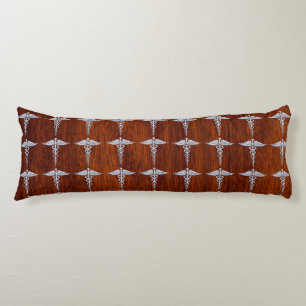 Silver Caduceus Medical Symbool Mahogany Decor Lichaamskussen