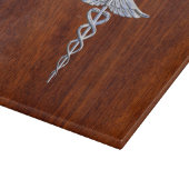 Silver Caduceus Medical Symbool Mahogany Decor Snijplank (Hoek)