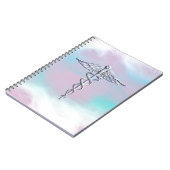 Silver Caduceus Medical Symbool Moeder Pareldecor Notitieboek (Linkerzijde)