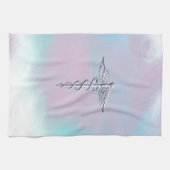 Silver Caduceus Medical Symbool Moeder Pareldecor Theedoek (Horizontaal)