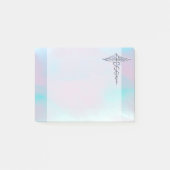Silver Caduceus Medical Symbool Moeder Pearl Post-it® Notes (Voorkant)