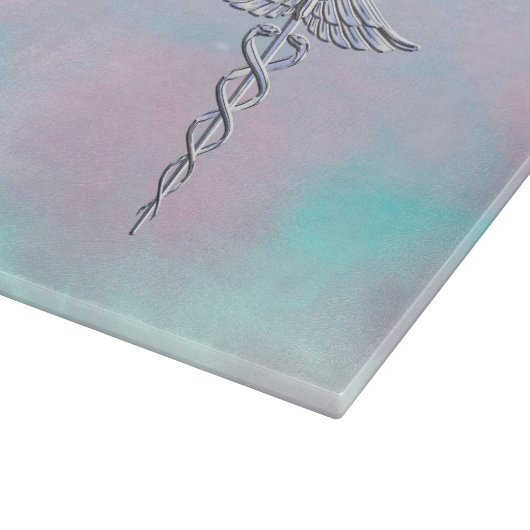 Silver Caduceus Medical Symbool Moeder Pearl Snijplank (Hoek)