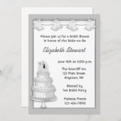 Silver Cake Invitation Kaart (Voorkant / Achterkant)