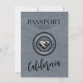 Silver California Passport Bewaar de datum Save The Date (Voorkant)