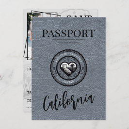 Silver California Passport Bewaar de datum Save The Date