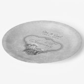 Silver Calla 25e Jubileum Papier Borden Papieren Bordje (Gekanteld)