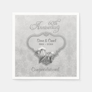 Silver Calla Lily 60th Jubileum - Aanpassen Servetten