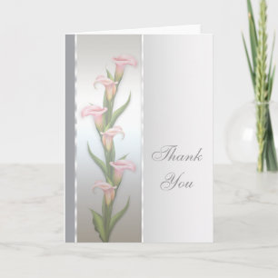 Silver Calla Lily Thank You Card Bedankkaart