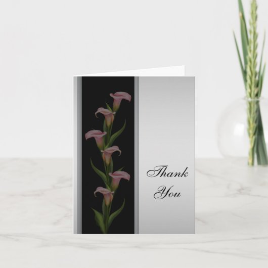Silver Calla Lily Thank You Card Bedankkaart (Voorkant)