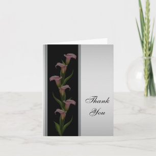 Silver Calla Lily Thank You Card Bedankkaart