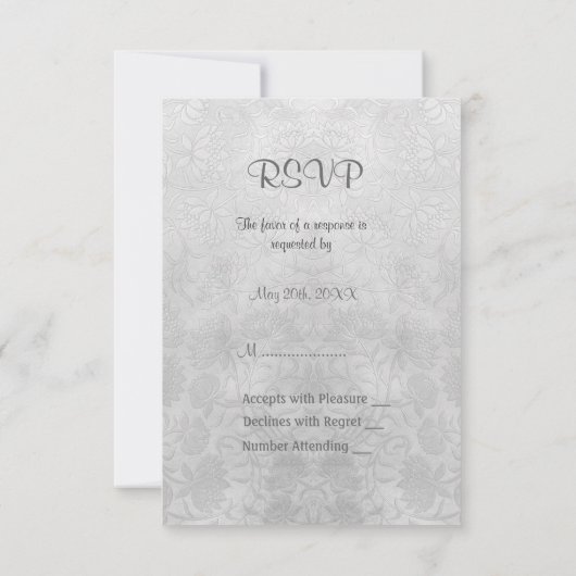 Silver Calla RSVP 25ste bruiloft Jubileum (Achterkant)