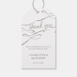 Silver Calligraphy Hartelijk dank voor de voordele Cadeaulabel